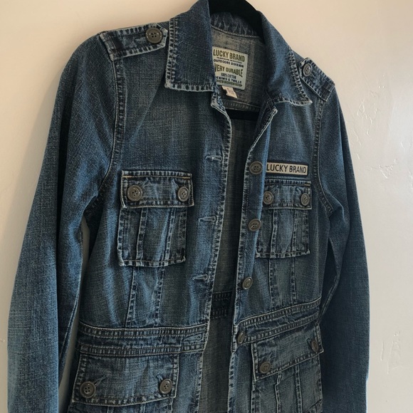 Lucky Brand Denim Jean Jacket with Pockets Blue - Picture 7 of 8